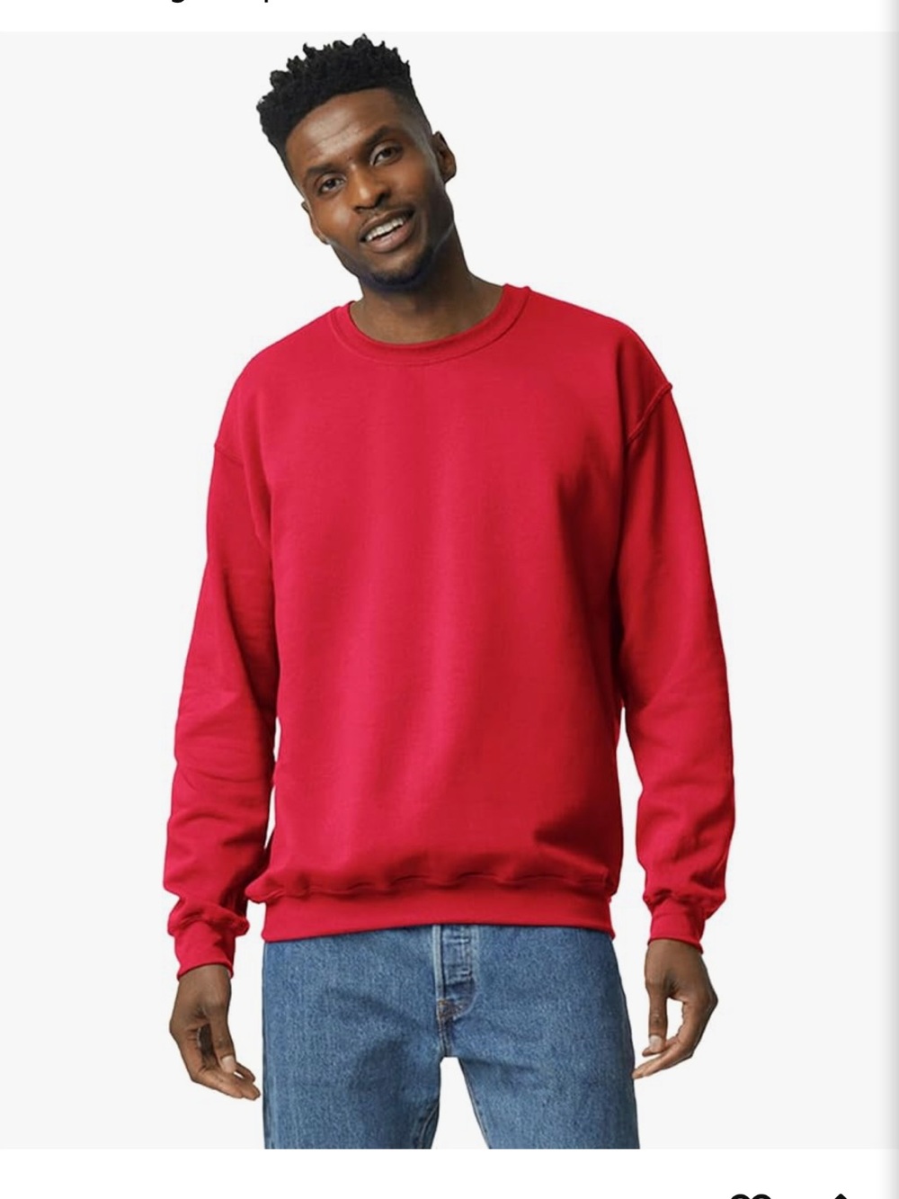 NWT Adult Fleece Gildan Red Men's Crewneck Sweatshirt